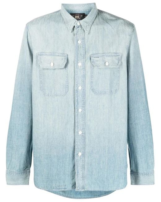 メンズ RRL Illinois デニムシャツ Blue