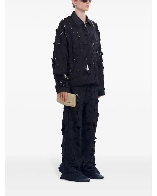 Marni Blue Cut-Out Bomber Jacket for men