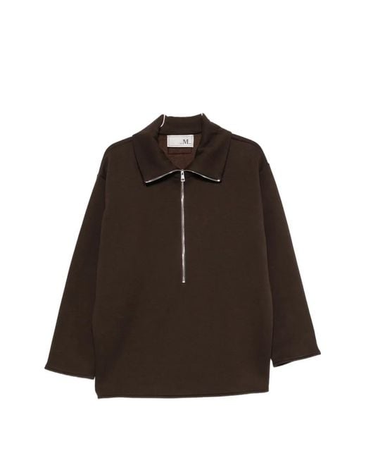 THE M.. Brown Hofu Half-Zip Sweatshirt