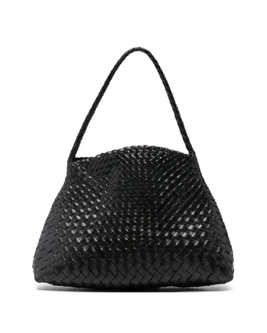 Dragon Diffusion Braided Leather Beach Bag in het Black