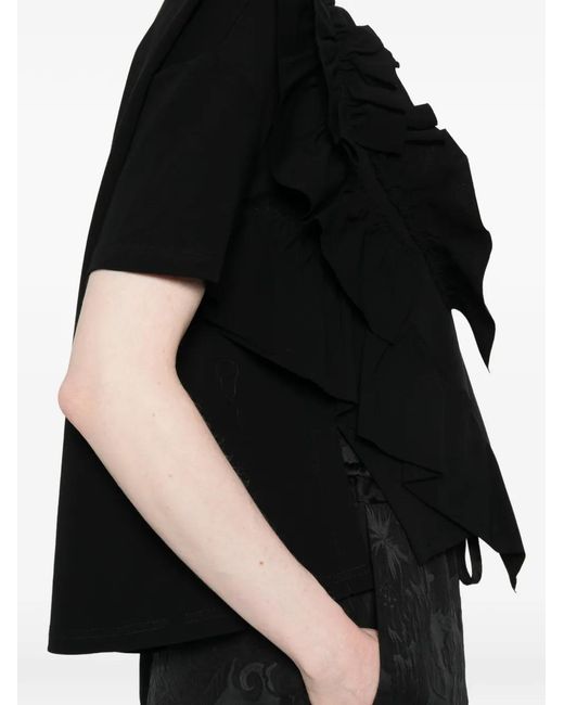 Psophia Black Ruffled T-Shirt