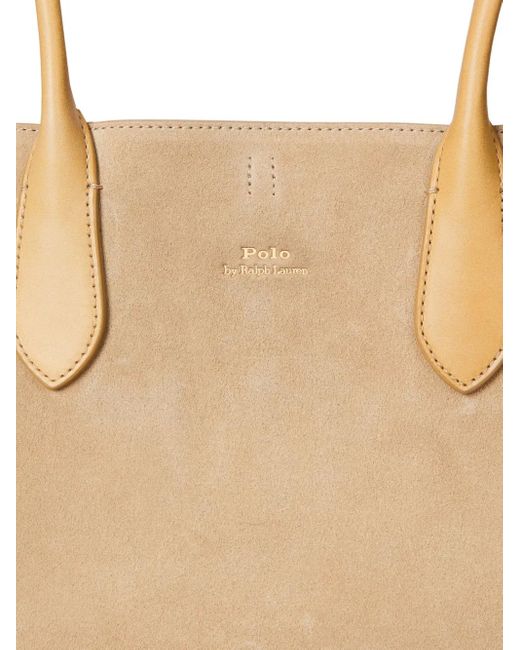 Polo Ralph Lauren Natural Bellport Suede Leather Tote Bag