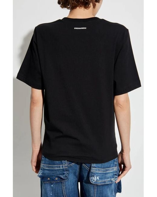 DSquared² Black Cotton T-Shirt