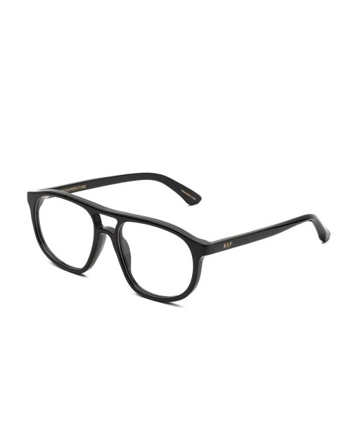 Retrosuperfuture Black Pilot-Frame Glasses