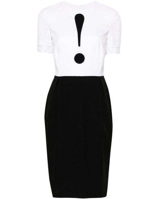 Moschino Black Exclamation Point Mid-length Dress