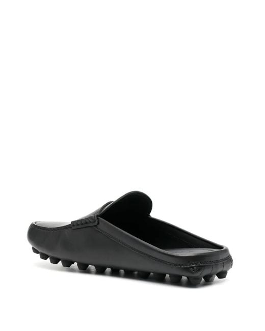 Tod's Black Gommino Bubble Leather Mules for men
