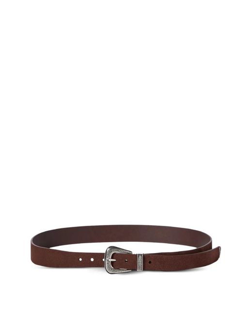 Brunello Cucinelli Brown Reversed Leather Belt With Tip for men