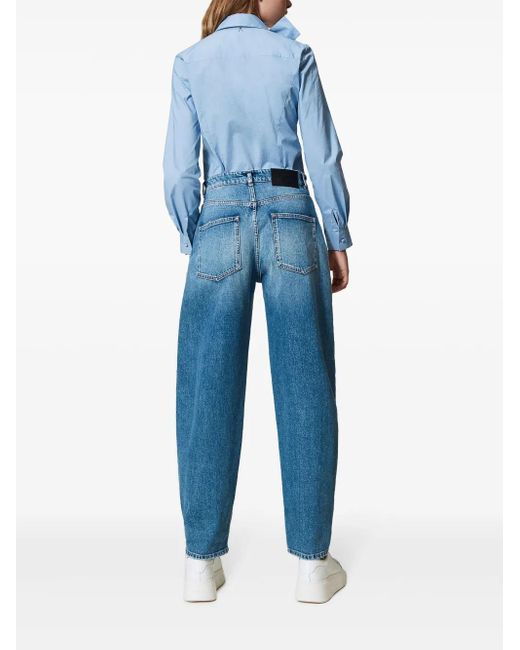 Twinset Blue Five-Pocket Tapered Jeans