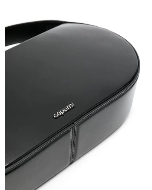 Coperni Black Sound Swipe Leather Tote Bag