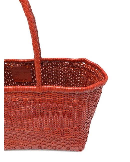 Big B Weave Woven Tote Bag di Dragon Diffusion in Red