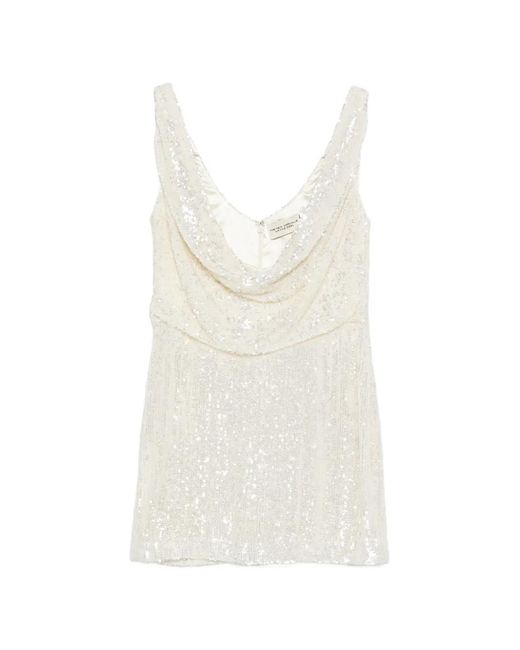 The New Arrivals Ilkyaz Ozel White Cowl-Neck Mini Dress
