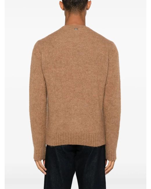 Herno Brown Logo-Plaque Sweater for men