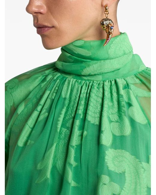 Etro Metallic Paisley-Parrot Crystal Earrings