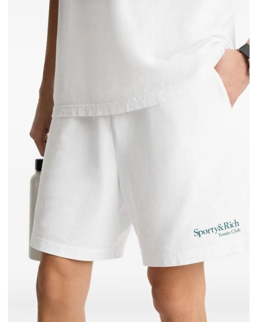 Sporty & Rich White Shorts mit Logo