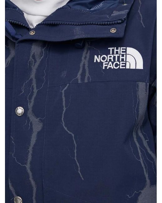 The North Face Blue Patterned Hooded Jacket for men