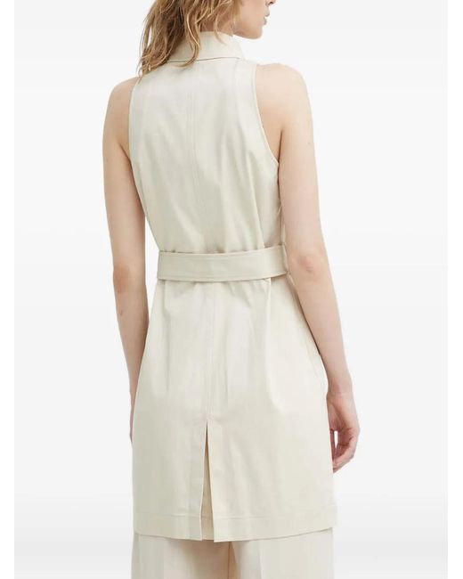 Theory Natural Button-Up Belted-Detail Jacket