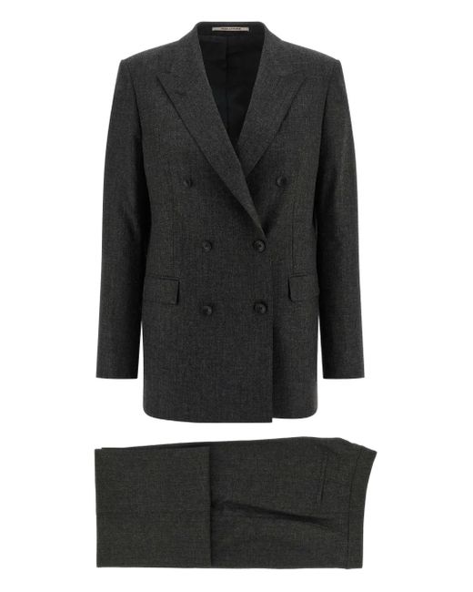 Tagliatore Black Doppelreihiger Anzug mit Pailletten