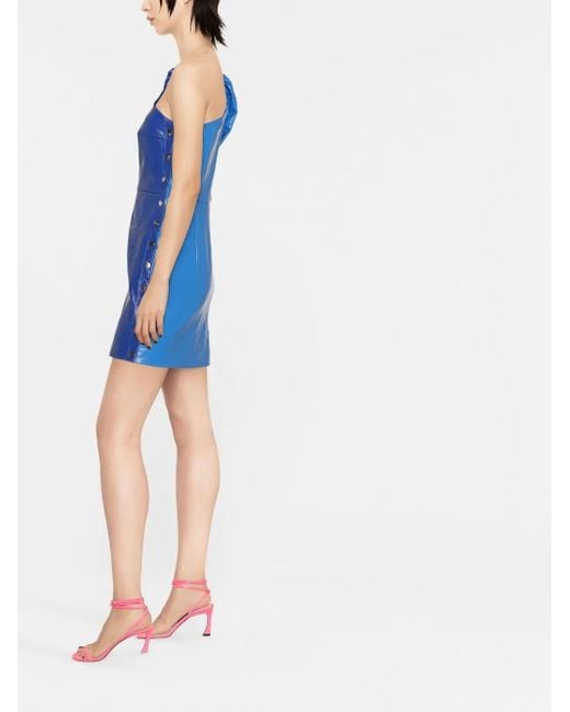 ROTATE BIRGER CHRISTENSEN Blue Sequin-Embellished One-Shoulder Mini Dress