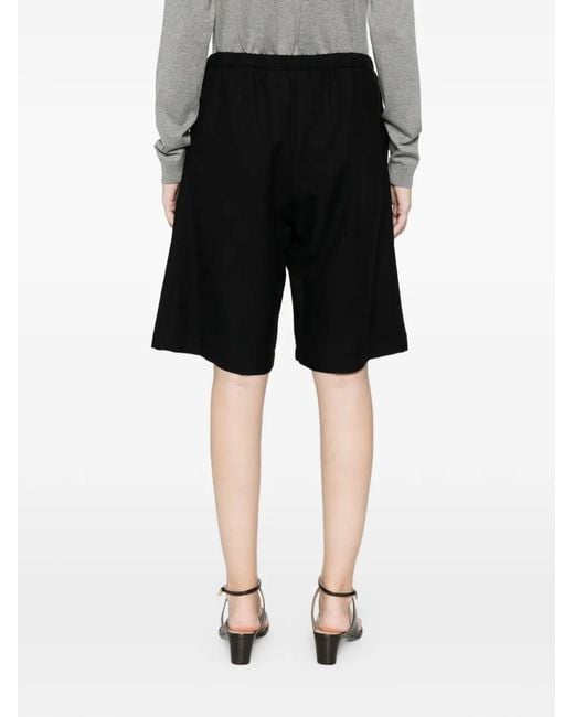 Enza Costa Black Twill Bermuda Shorts