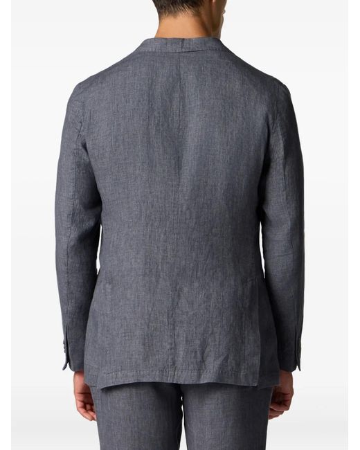 Brooks Brothers Gray Linen Single-Breasted Blazer for men