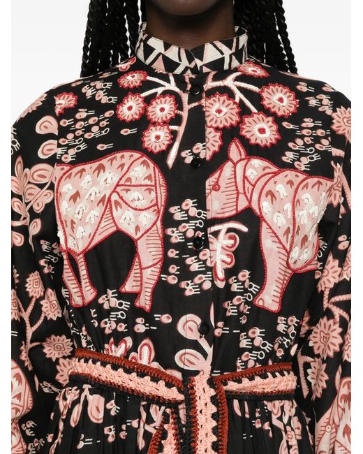 CONNOR & BLAKE White Sequin-Embellished Animal-Print Maxi Dress