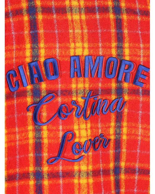 Giada Benincasa Red Surchemise En Laine À Carreaux