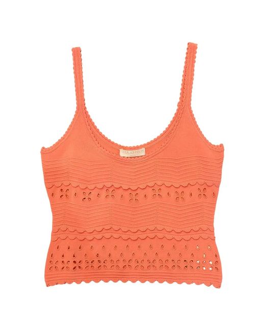 Ulla Johnson Orange Esme Eyelet Knit Camisole