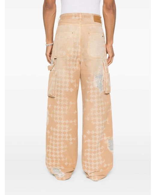 メンズ Amiri Distressed Straight-leg Jeans Natural