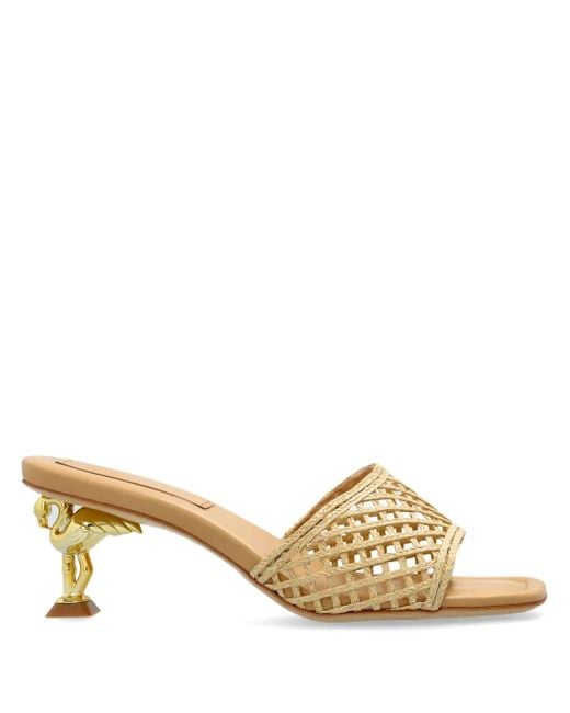 Sophia Webster Metallic Flamingo Sandals