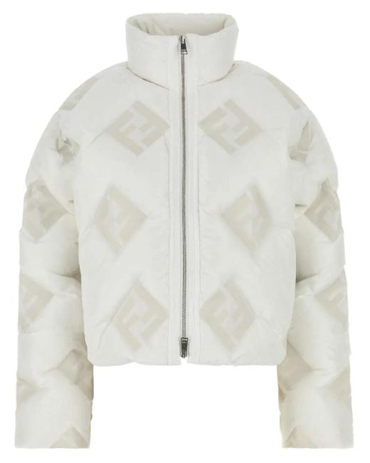 Piumino Con Monogramma di Fendi in White