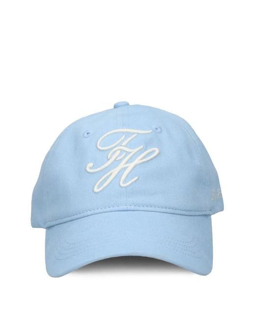 Tommy Hilfiger Blue Logo-Embroidered Baseball Cap