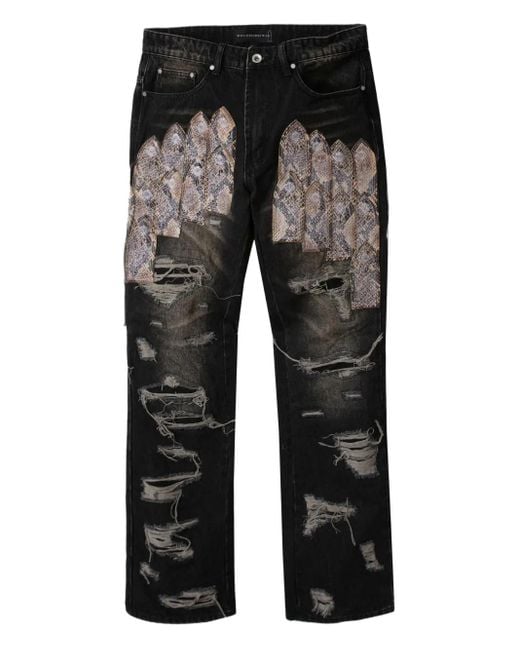 メンズ Who Decides War Patched Arch Jeans Gray