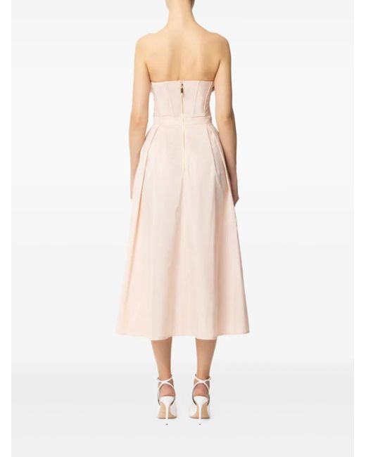 ワンピース ELISABETTA FRANCHI Midi dress with gold l detail Rosa ELISABETTA FRANCHI Women's pink midi dress with embroidered