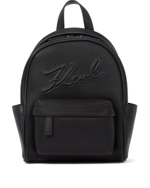 Karl Lagerfeld Black Kleiner K/Skuare Rucksack Aus Strukturiertem Leder