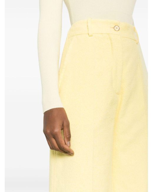 Patou Yellow Weite Hose mit Frottee-Finish