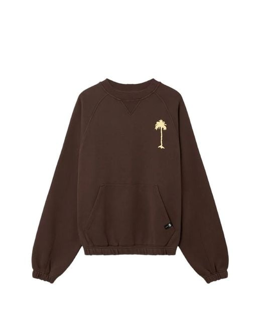 Palm Angels Brown Feel High Regular Crewneck Sweatshirt for men