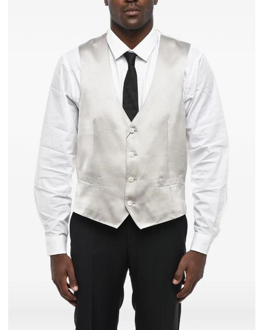 Corneliani White Satin Silk Jacket for men