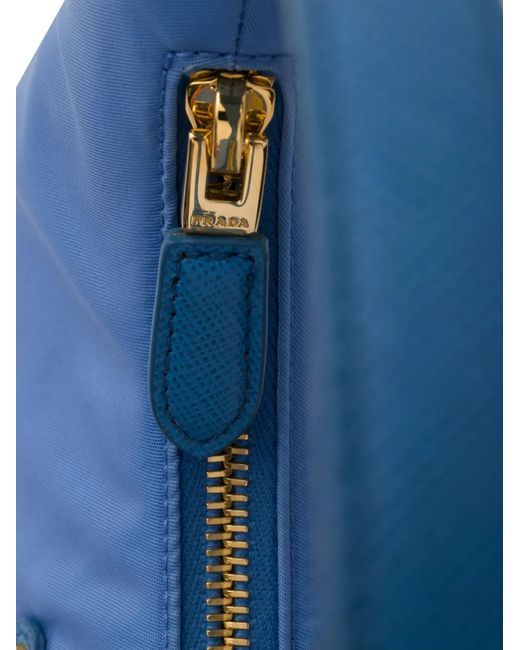 Prada Blue Mini Re-Edition 2005 Triangle-Logo Tote Bag