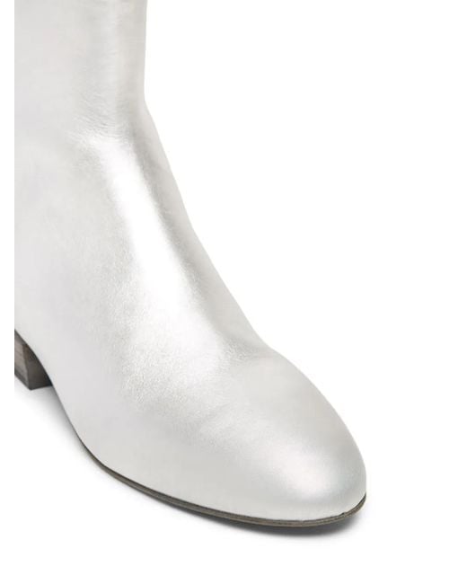 Marsèll White Granblocco Metaliic-Leather Ankle Boots for men