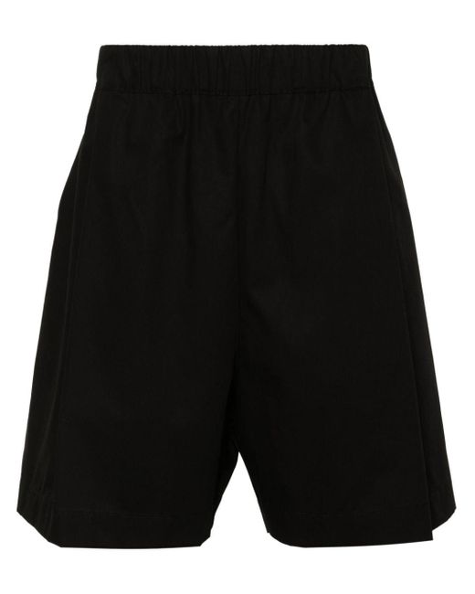 Laneus Black Elasticated-waist Cotton Shorts for men