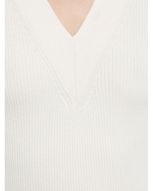 Boss ノースリーブ Vネックトップ White