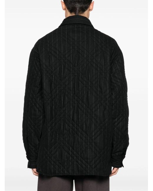 Versace Black Pinstripe Quilted Jacket for men