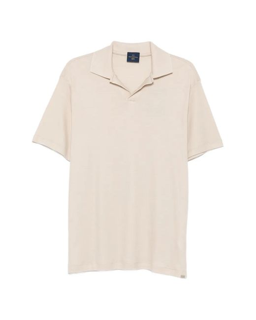 Paul & Shark White X-Soft Fine-Knit Open-Collar T-Shirt for men