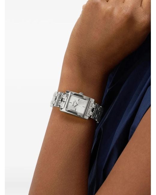 Guess White Tone Rectangle 23Mm Watch