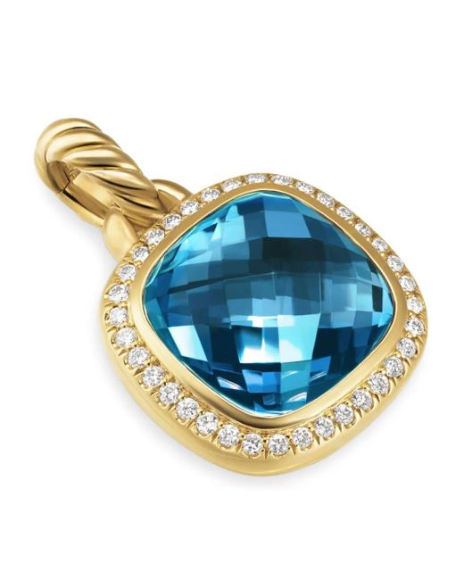 David Yurman Albion トパーズ&ダイヤモンド ペンダント 18kイエローゴールド Blue