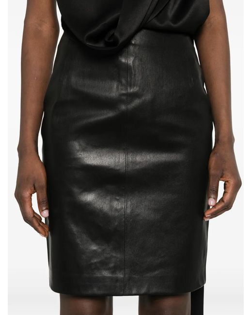 Nour Hammour Black Midi Slinky Stretch Mini Skirt