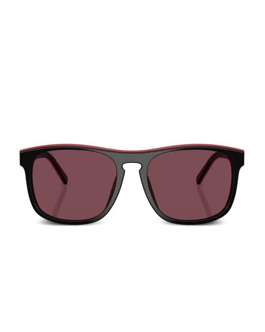 Scuderia Ferrari Purple Contrast-Border Square-Frame Sunglasses for men