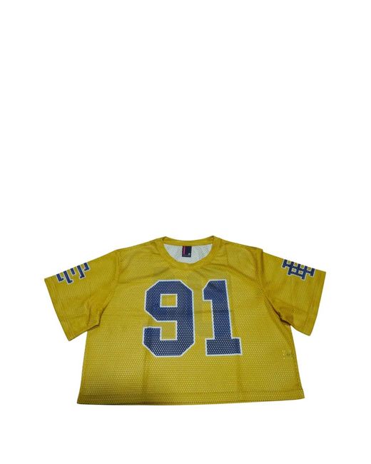 Eric Emanuel Yellow Ee Cropped Mesh T-Shirt for men