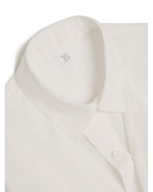 Y's Yohji Yamamoto White Draped Cotton Shirt