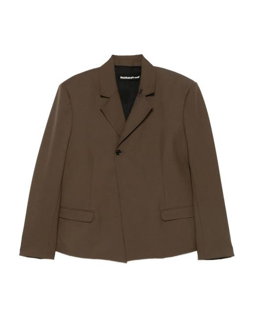 Notrainproof Brown Scissors-Brooch Blazer for men